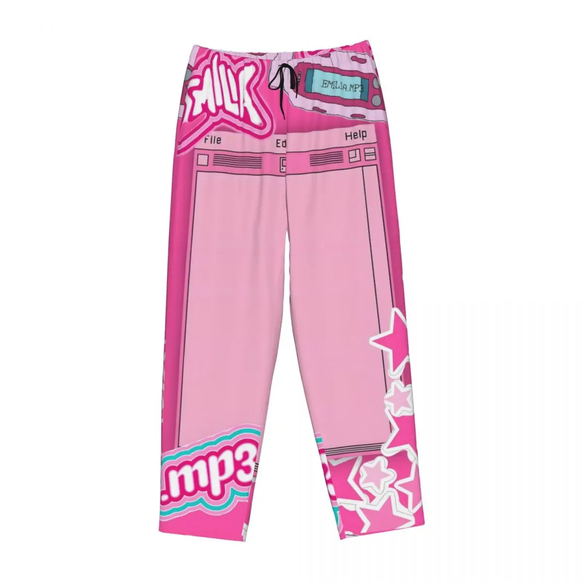 سراويل بيجامة نسائية مطبوعة حسب الطلب من E-Emilia Mernes Mp3 ملصق مغني ملابس نوم قيعان صالة النوم مع جيوب