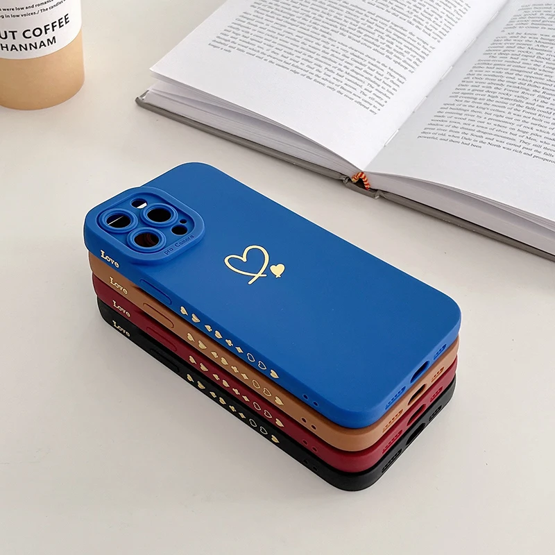 Love Heart Matte Silicone Case For Xiaomi Redmi Note 12 13 Pro Plus 12S 11S 11 10S 10 Redmi 12 13C Soft Shockproof Bumper Cover