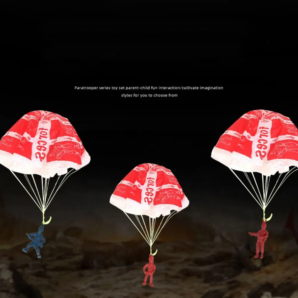 10 pçs figura soldado mão jogando pára-quedas jogar jogo salto pára-quedas soldado esportes jogar criativo engraçado esportes