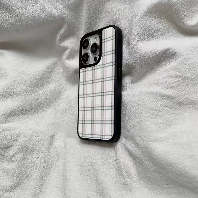 Ins ريترو الوردي متقلب نمط أسود حافة الايبوكسي جراب هاتف بولي TPU مكافحة الإفلات جراب هاتف آيفون XR/11/12/13/14/15/16/17 برو ماكس #2