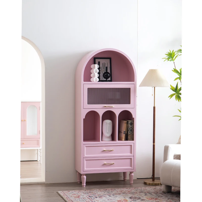 Modern Home Pink Furniture Corridor Entrance Bedroom Cabinet With Drawers for Living Room & Kitchen Storage Furniture