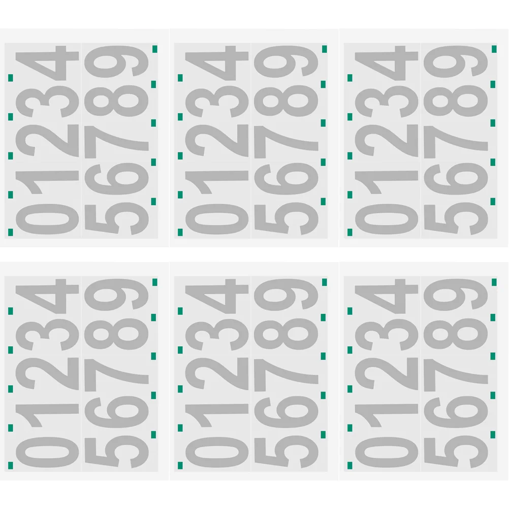 

6 Sheets Vinyl Number Stickers Reflective Adhesive Mailbox Address Numbers Home Office Business Signs Self-Stick Large Small