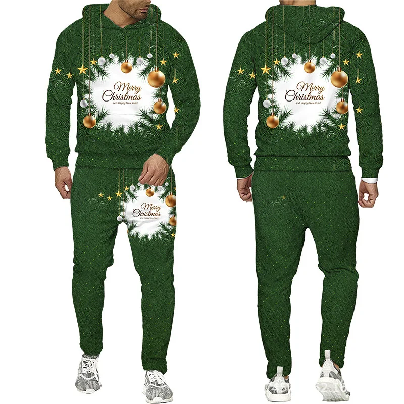 

3D Christmas Printed Hoodie + Pants Suit Cool Men/Women 2 Pcs Sportwear Tracksuit Set Autumn and Winter Men's Clothing