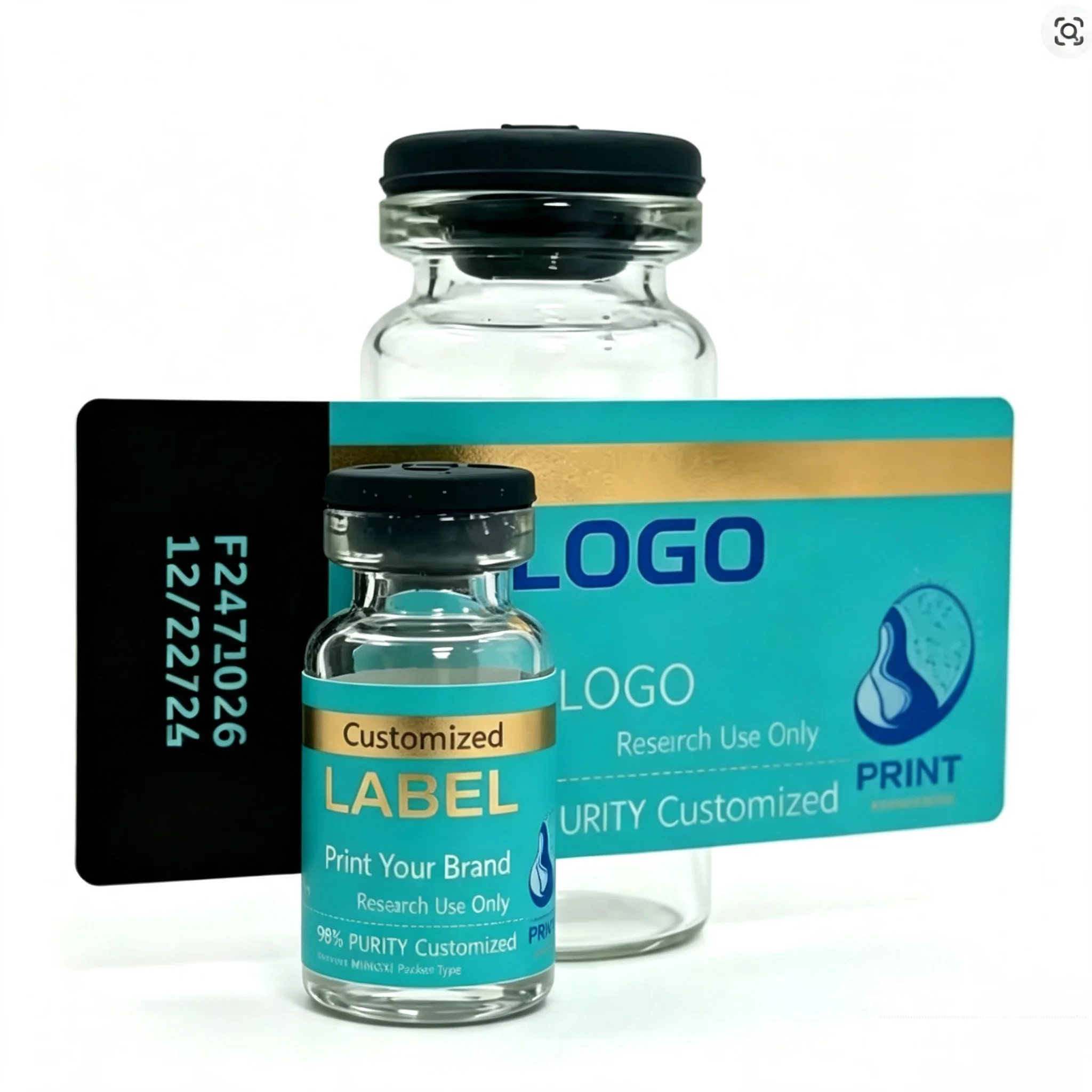 OEM ODM Custom Textured Tamper Proof Stickers Multi Size Vial Packaging Labels Compatible with 3ml Refill Glass Bottles