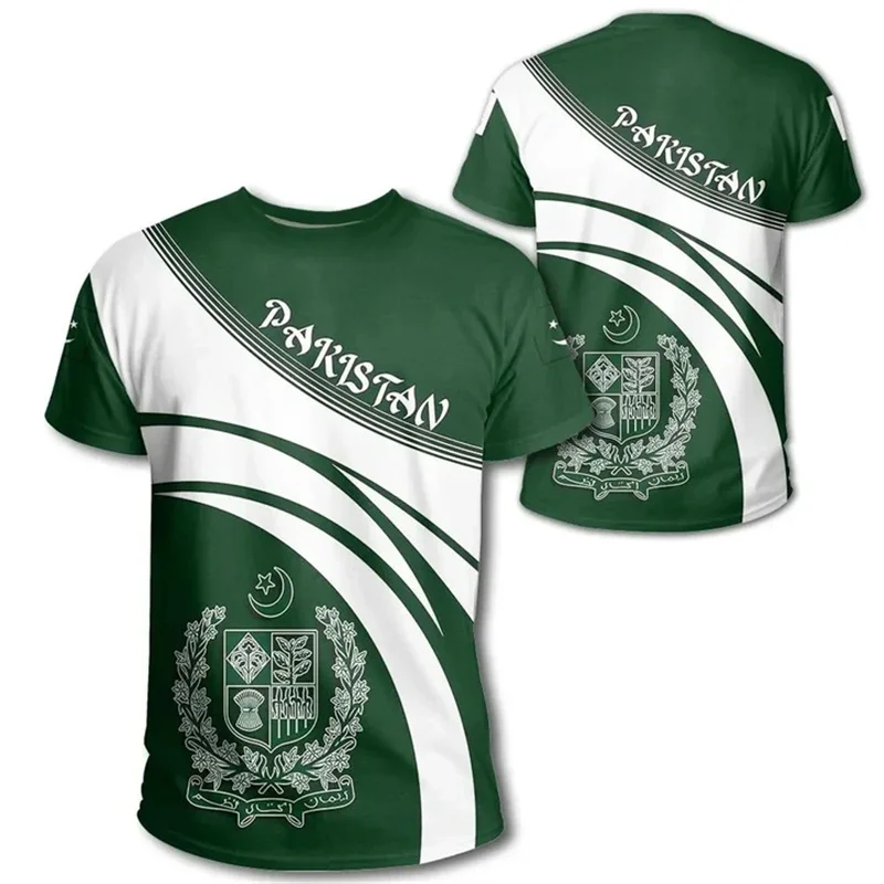 Pakistan Flag Map 3D Printed T Shirt Islamic RepublicOf Pakistan Coat Of Arms Graphic Tee Shirts Fashion Mens Clothing T-shirts‎