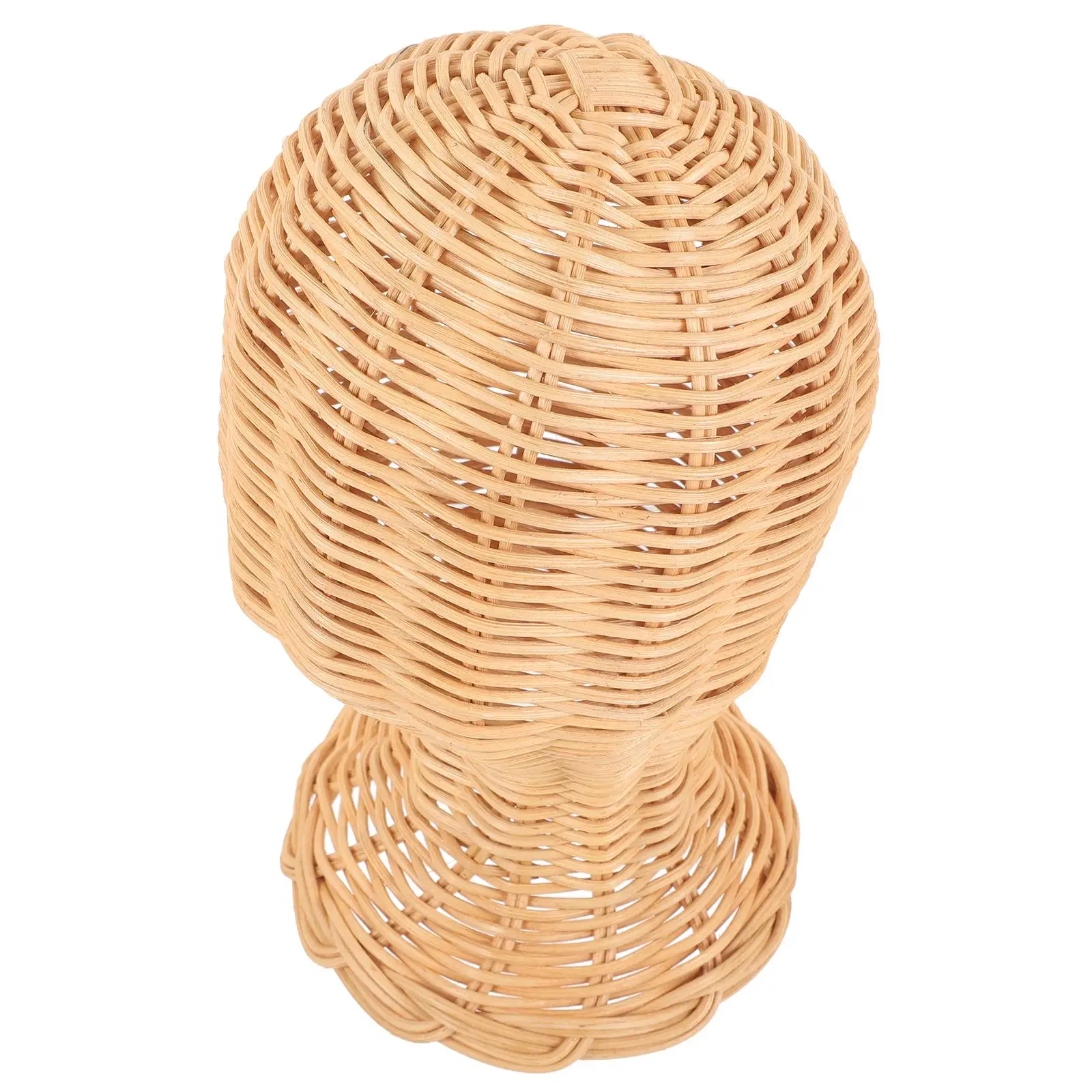 

Rattan Hat Display Stand 9 Head Mannequin for Hat Storage Shelf Creative Cap Rack Shop Salon Decor Crafts Sewing
