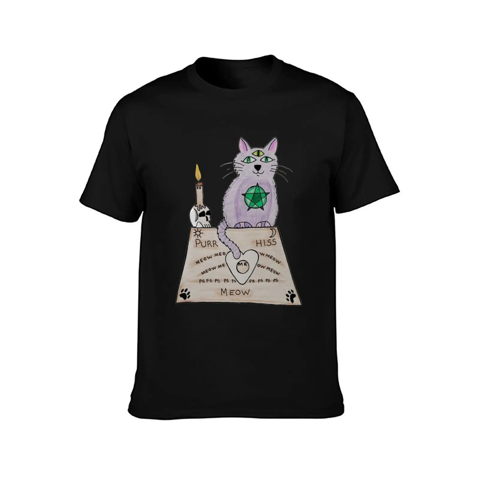 Ouija Kitty T-Shirt Comfortable Work Wear Tee T-Shirt