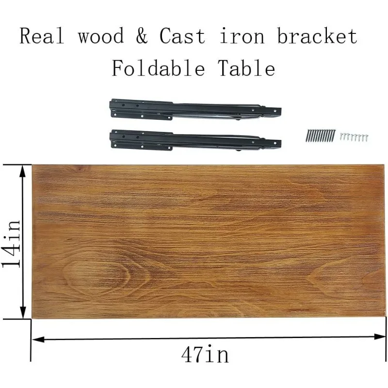 Industrial Rustic Folding Wall Mounted Workbench Drop Leaf Table, Dining Table Desk, Pine Wood Wall Mounted Bar Tables