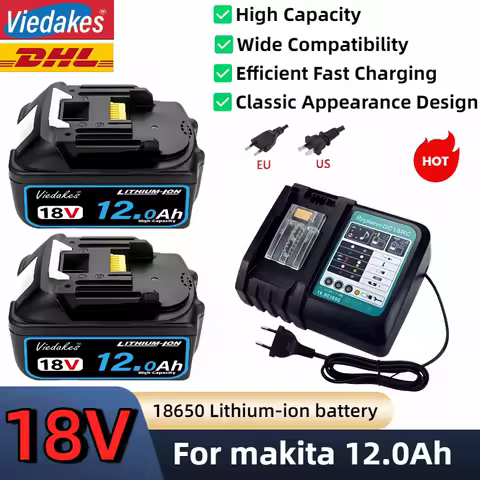 10Ah 12Ah Battery for Makita 18V Battery, Best Value Combo for Drill, Blower, Light and Vacuum for makita 18v battery.