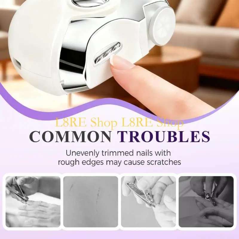 

L8RE Мобильный инструмент для ухода за ногтями, комбинированный секатор и полировщик. Изменяемый класс мощности. Технология