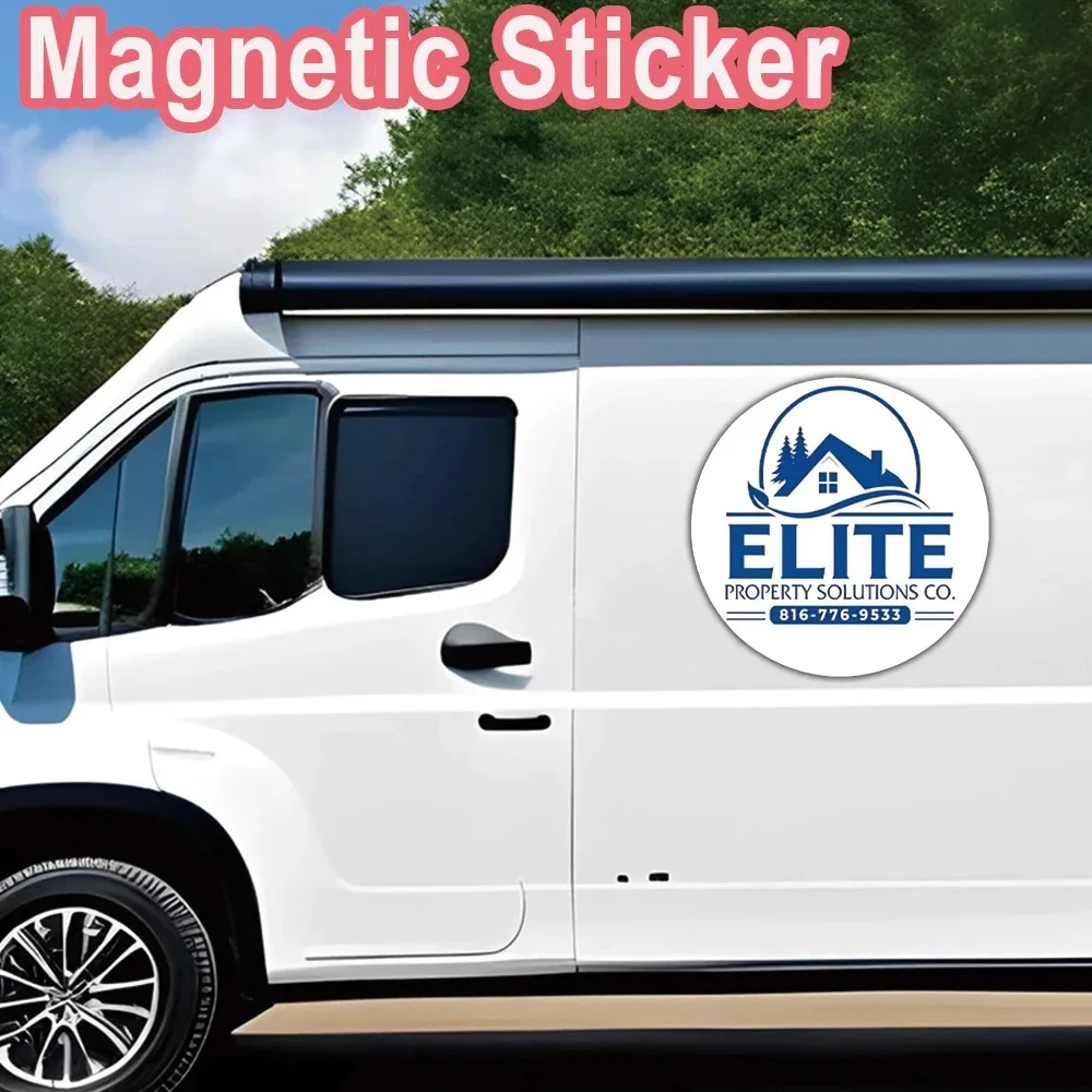 Custom Magnetic Car Sticker Personalized Logo Text Magnet Decal Customized Vehicle Door Sign Business Van Truck Advertising Magn view 3