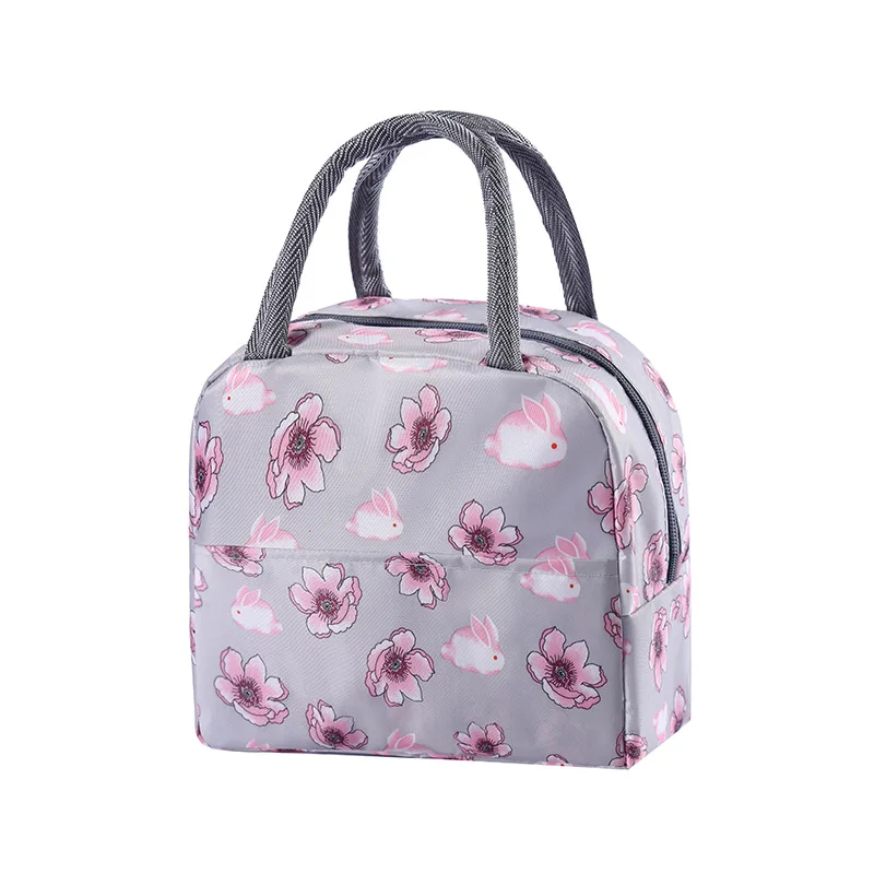 

Korean Style Large Capacity Printed Lunch Bag Insulated Portable Bento Box Carrier Tote School Company Picnic Storage Bag