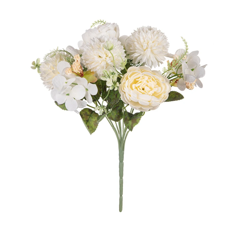 3 Stück 32 cm Seiden-Pfingstrosen Künstliche Blumen Hochzeit Hortensien Bouquet Festival Kranz Vase Heimdekoration Garten Scrapbooking DIY Geschenk – Detail 6