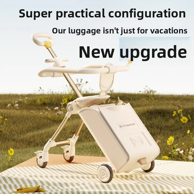 Kids Travel Suitcase Can Ride and Walk Multi-function Luggage Pulling Cart Travel Seat Carrier Bag Carry-On Luggage for Children