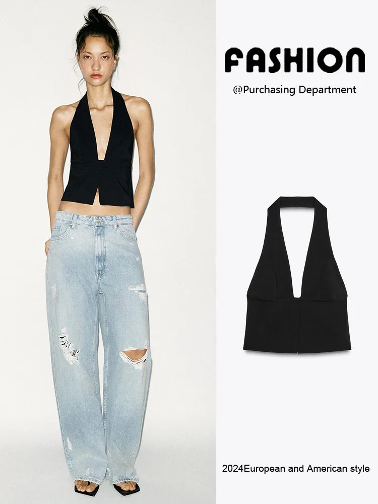 Nova Blusa Fena Casual de Verão 2025 com Gola ter e Decote V, Estilo Étnico para Palco, Csa Túnica, Moda Fena