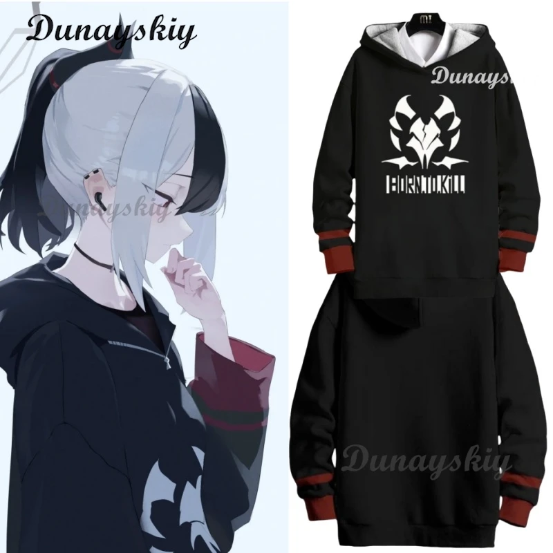 

Onikata Kayoko Cosplay Anime Blue Archive Hooded Sweatshirt Men Women Fashion Casual Punk Loose Pullover Jacket Streetwear