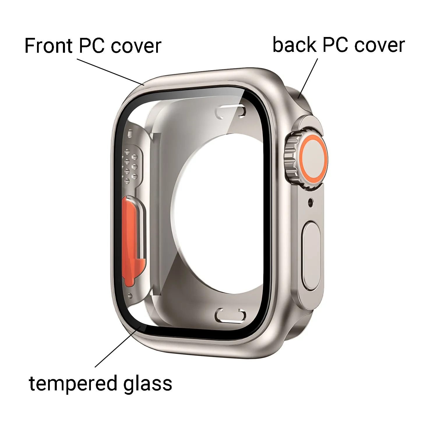 Glass+Case for Apple Watch 9 8 7 44 45MM Tempered Glass Cover for IWatch 6 SE 5 4 44MM Full Coverage Frame Screen Protector Case