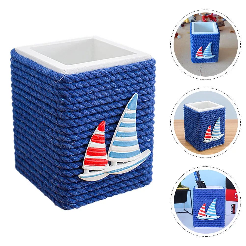 

Makeup Organizer Pen Holder Decoration Holders Cup for Pens Desk Pink Cotton Rope