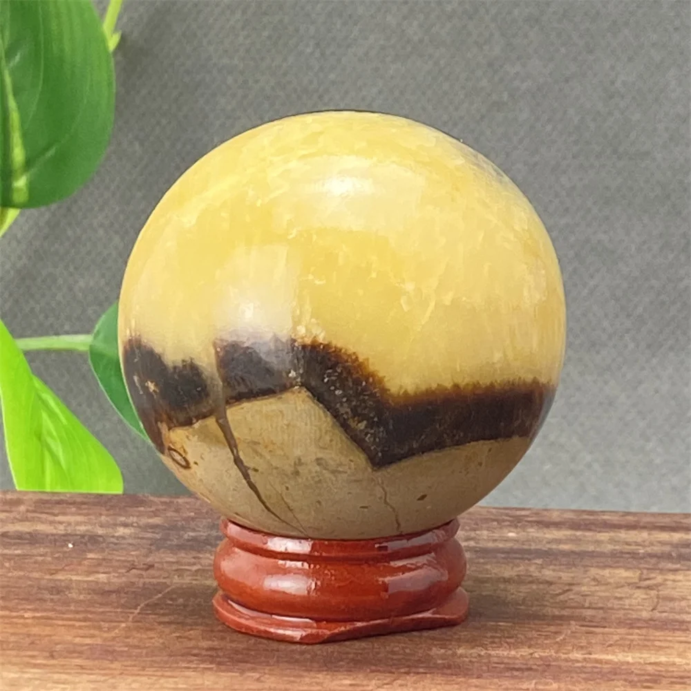 

Natural Turtle Back Stone Ball Hand Polished Crystal Ball Energy Magic Meditation Home Decoration + Base