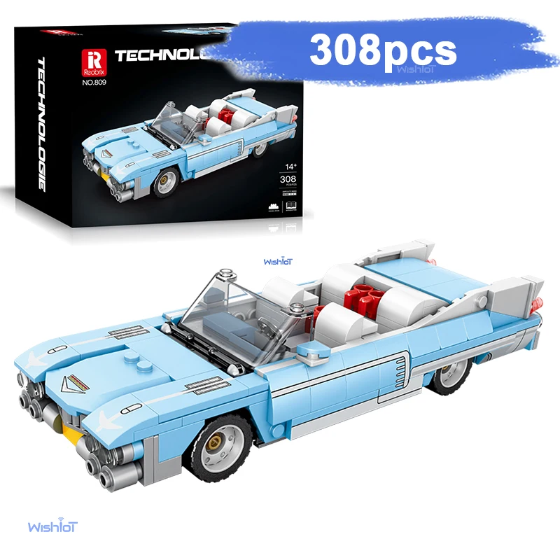 Coche 809, Modelo a Escala 1:24, 308 Piezas, Bloques de Construcción MOC, Ciudad Creativa, Ladrillos de Experiencia, Juguetes Educativos Técnicos para Niños, Regalo