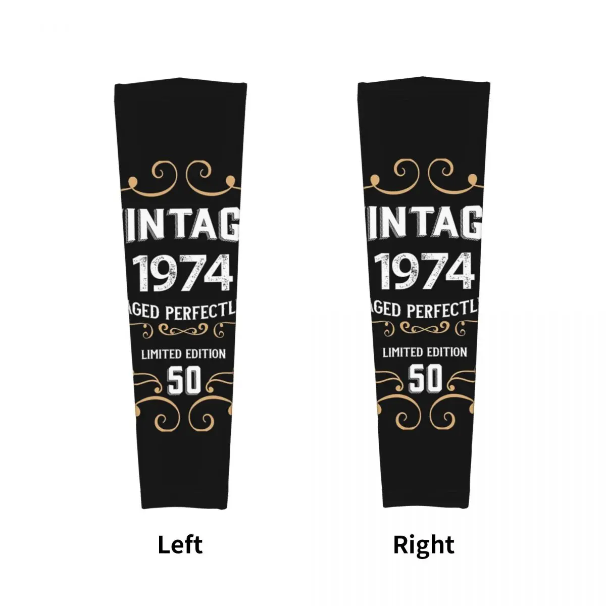 50th عيد ميلاد خمر 1974 الذين تتراوح أعمارهم بين الكمال هدية أكمام أذرع تبريد الرجال النساء الشمس الأشعة فوق البنفسجية حماية الوشم التستر الرياضة التبريد الدراجات #5