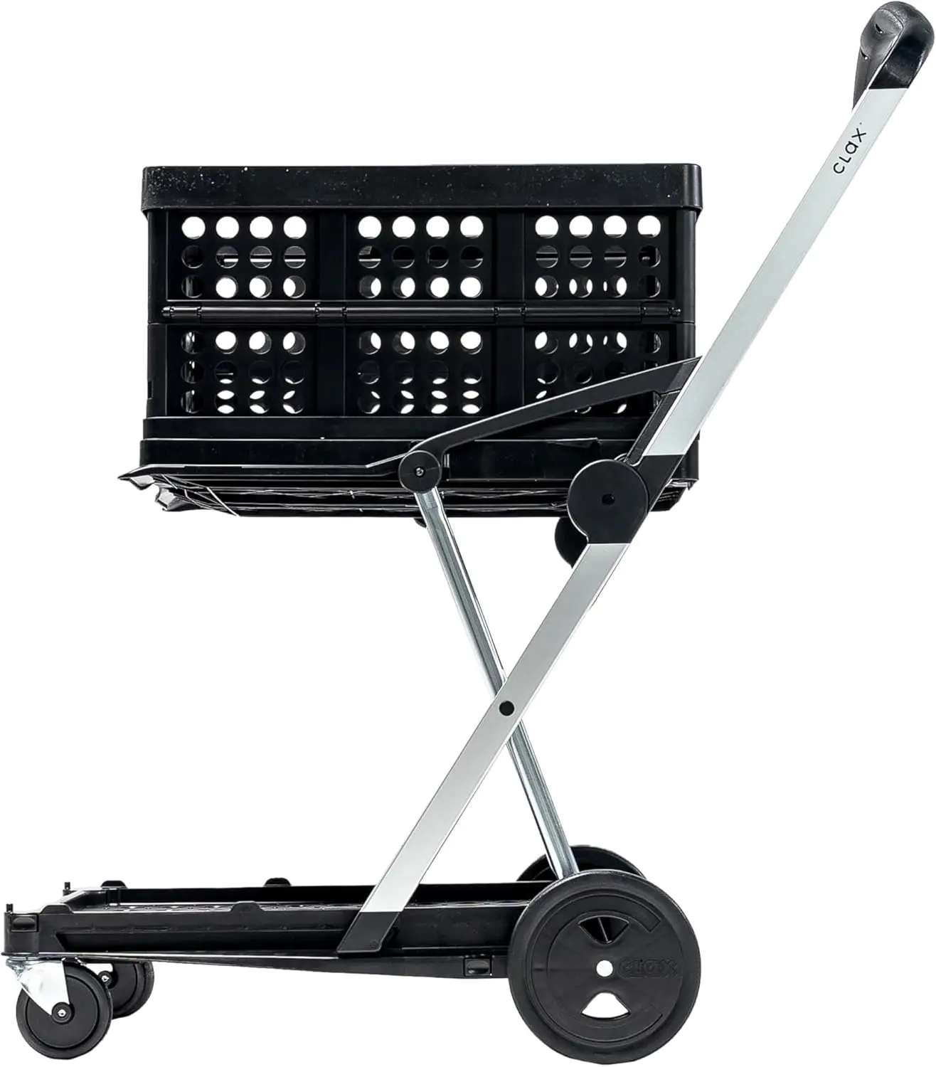 

German-Made Collapsible Multi-Use Folding Trolley with Storage Crate in Black