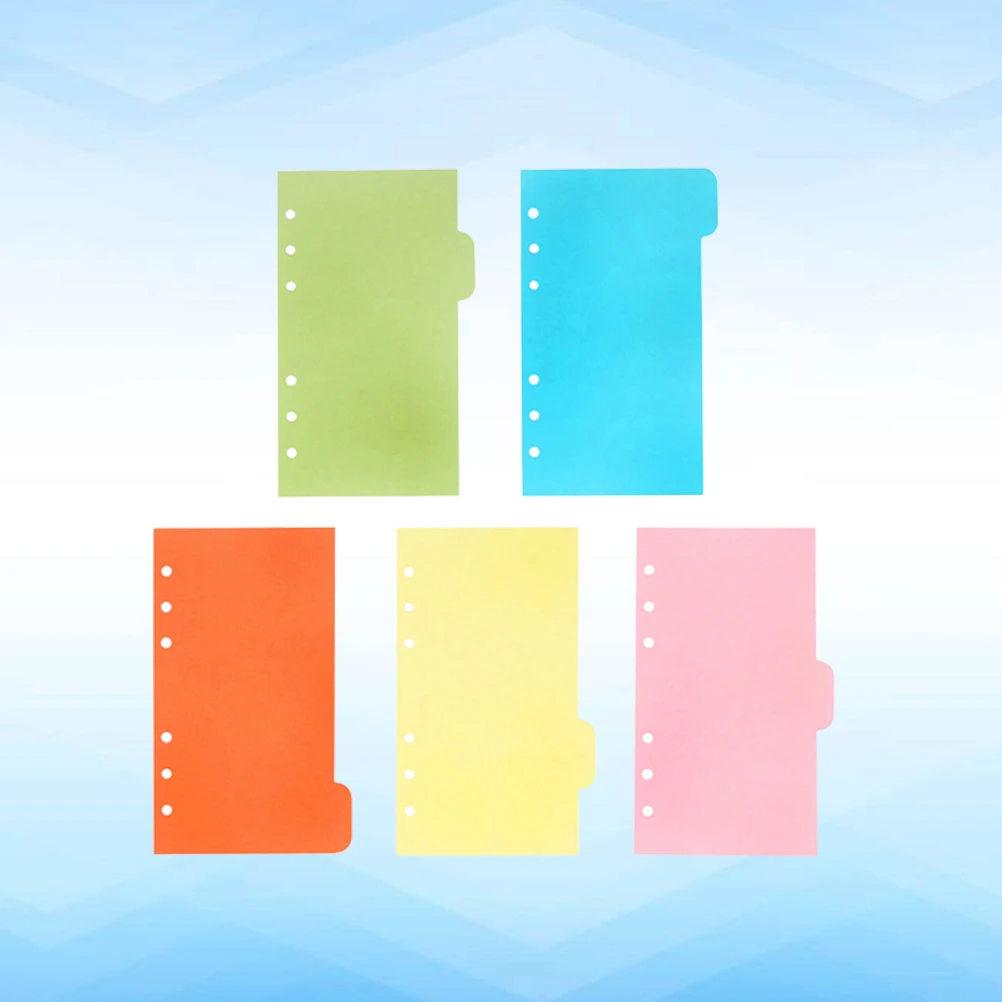 

A5 Separator Page Binder Dividers Colorful Insertable Notebook Tabs Plastic Easy Management Learning Working