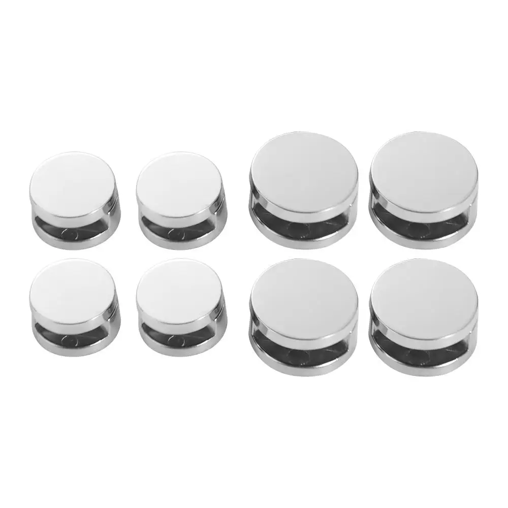 

4pcs Brackets Glass Mirror Hinger Fixed Fitting Zinc Alloy Glass Shelf Support Round Holder Glass Clip Advertising Plate