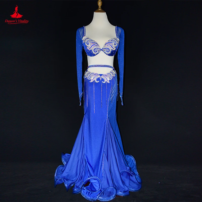 Belly Dance Professional Compeitition Suit for Women Bellydancing Bra+Fishtail Skirt 2pcs High-End Custom Oriental Dance Outfit