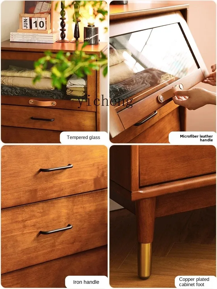 

ZZ Nordic Solid Wood Chest of Drawers Japanese Drawer Storage Cabinet Bedroom Locker