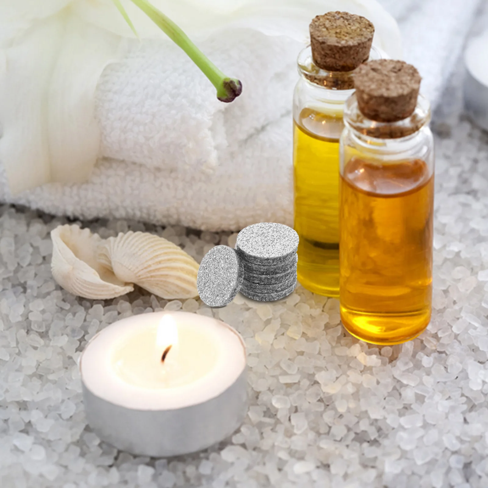 

50Pcs Fiber Cotton Aroma Pads Soft Essential Oil Diffuser Replacement Pads Absorbent Aromatherapy Refills for Diffuser Pendants