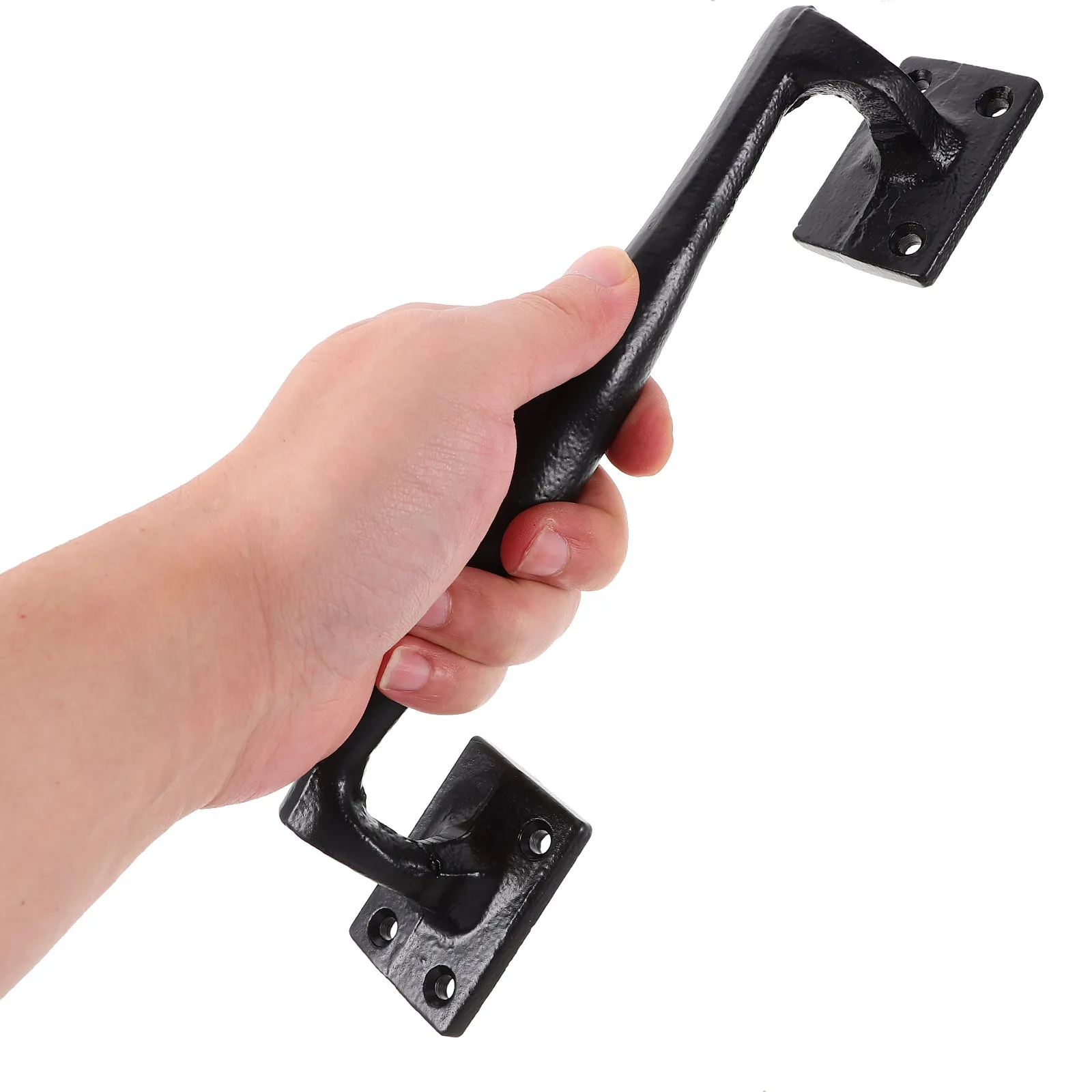 

Металлическая ручка-скоба из чугуна для амбарных дверей, винтажный стиль, для раздвижных ворот, дверей сараев и шкафов, с гладкой эргономичной рукояткой