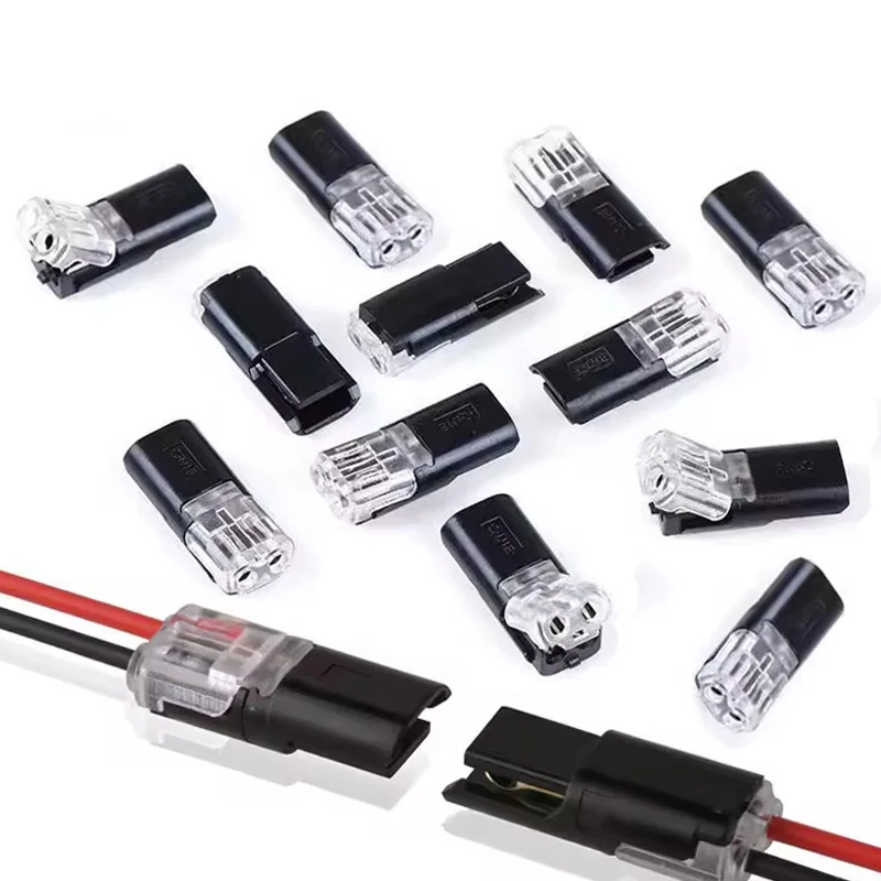 25Pcs D2 Double-Line Interlocking Detachable LED Connectors That Require No Soldering, Featuring Quick-Connect Terminals,