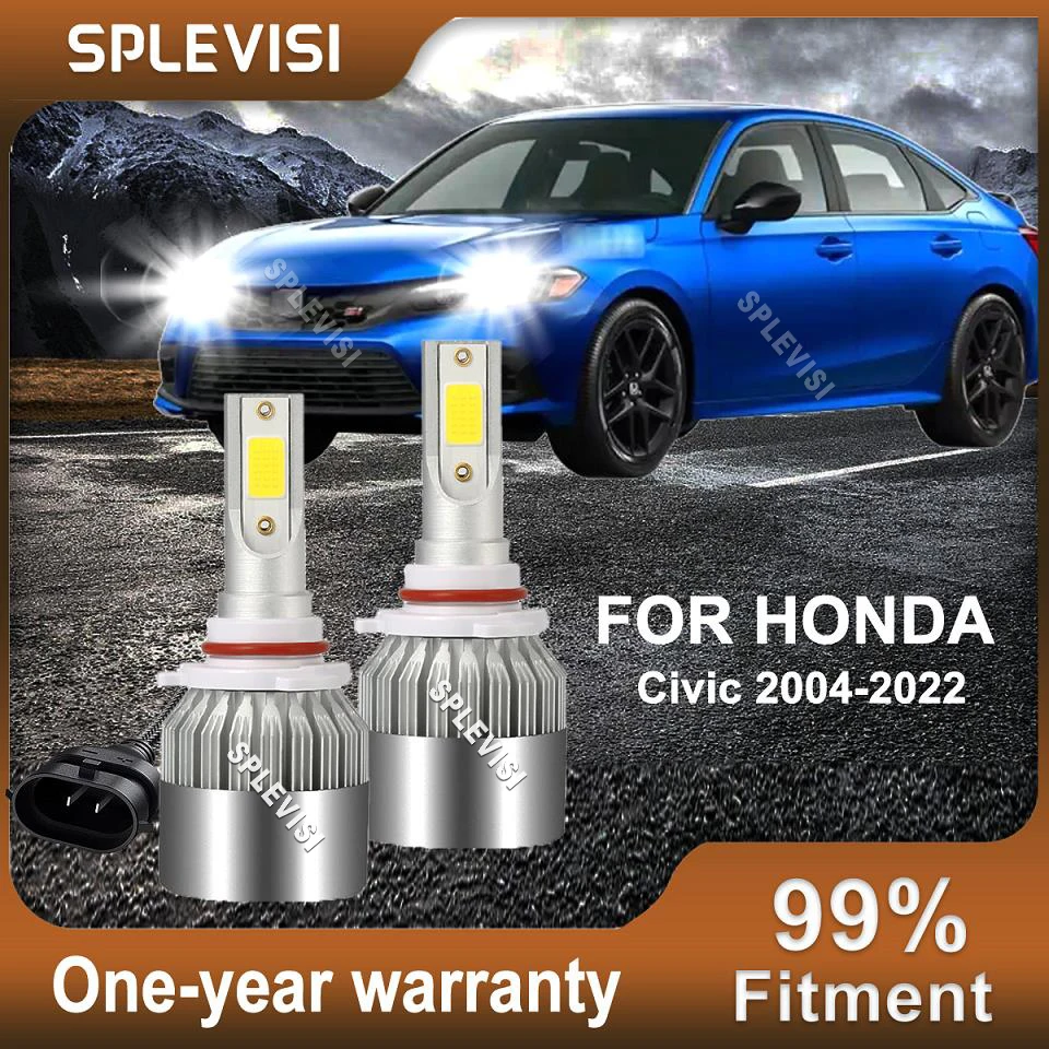 

2x LED Headlight High Beam Bulbs 6000K White Compatable For Honda Civic 2004 2005 2006 2007 2008 2009 2010 2011 2012 2013 -2022