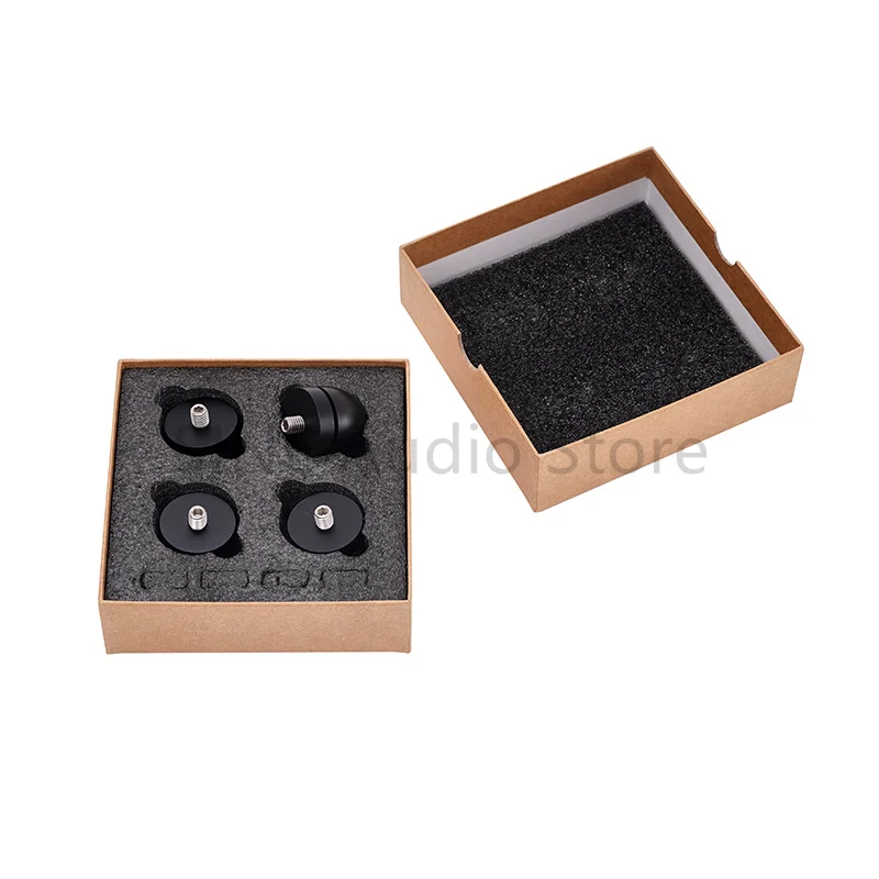 4pcs aluminum alloy flat bottomed speaker with shock-absorbing foot studs and M8 screws