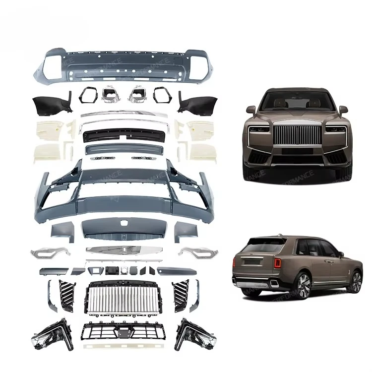 Professional Repair Upgrade Full Set Front Rear Bumper Headlights Grille Exhaust Black PP Material Polished Finish 100% Fitment