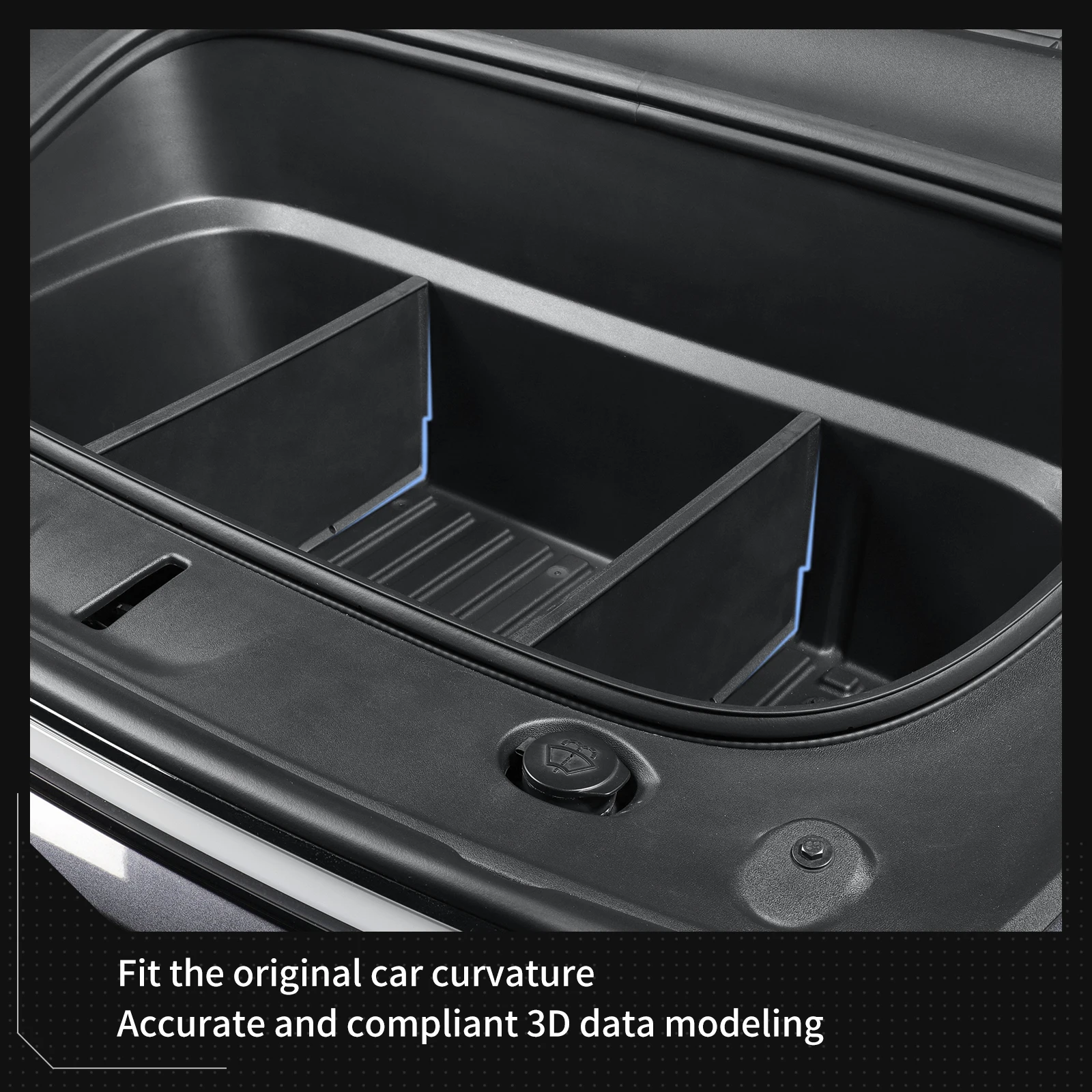 LUCKEASY für Tesla Model Y Juniper/Model YL 2025 2026 Auto Vorderkofferraum ABS-Trennwand Vorderer Ersatzteil-Organizer – Detail 7