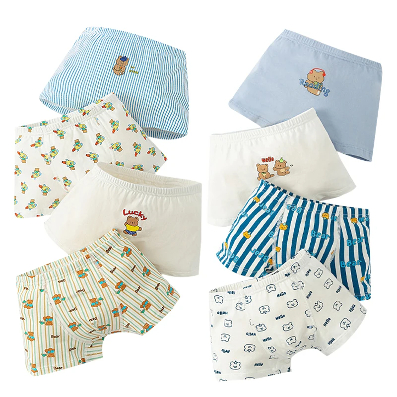 4Pcs/Lot Boys Panties Kids Cotton Underpants Boy Cartoon Print Children'S Underwear Boy Soft Baby Underwear For 2-12 Years