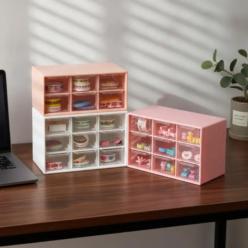 Dustproof Portable Multi-Grid Desktop Storage Box for Makeup Skincare Products Desk Sundries Organizer