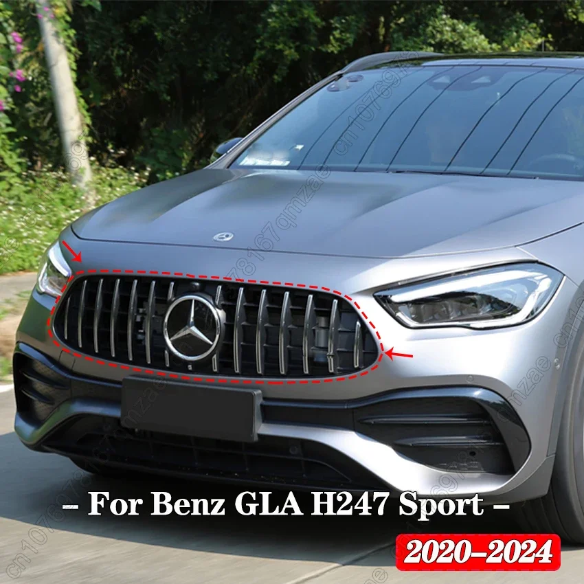 GT Style Front Bumper Grille For Mercedes Benz GLA Class Sport H247 GLA 200 250 2020-2024 Car Kidney Bumper Grills Body Kits