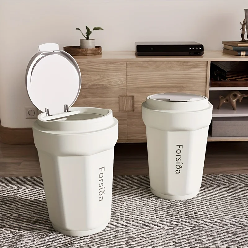 컵형 프레스형 뚜껑 미니 쓰레기통, 사무실 데스크탑 쓰레기통, 미니 쓰레기통