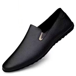 Leather Men Casual Shoes Luxury Brand Soft Italian Mens Loafers Moccasins Breathable Slip on Lazy Driving Shoes Plus Size 37-47