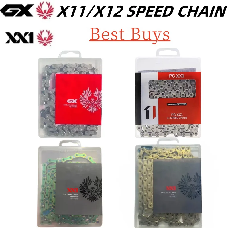 EAGLE GX XX1 11/12 Speed Power Chain for MTB Bike GX XX1-Golden Powerlonk 126Links Bicycle Chain Original 1X12S 12v Parts