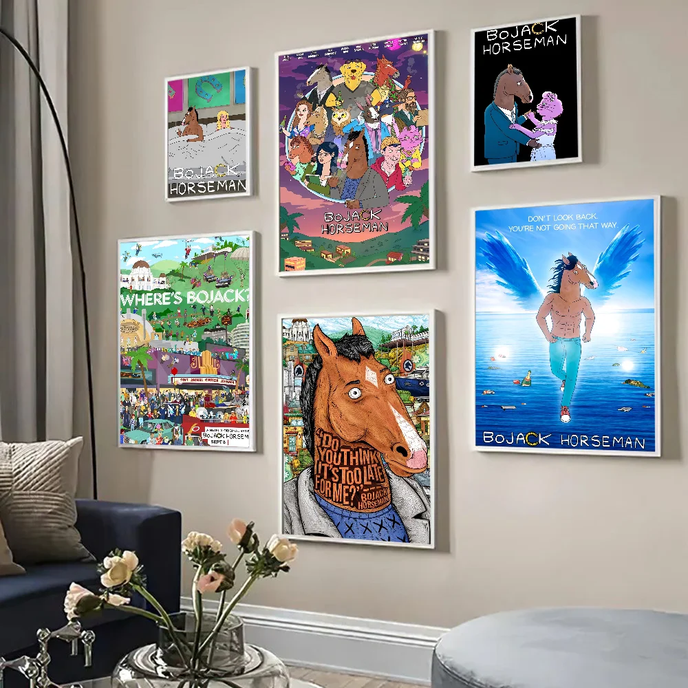 1PC Cartoon BoJack Horseman Poster Paper Print Home Living Room Bedroom Entrance Bar Restaurant Cafe Art Painting Decoration