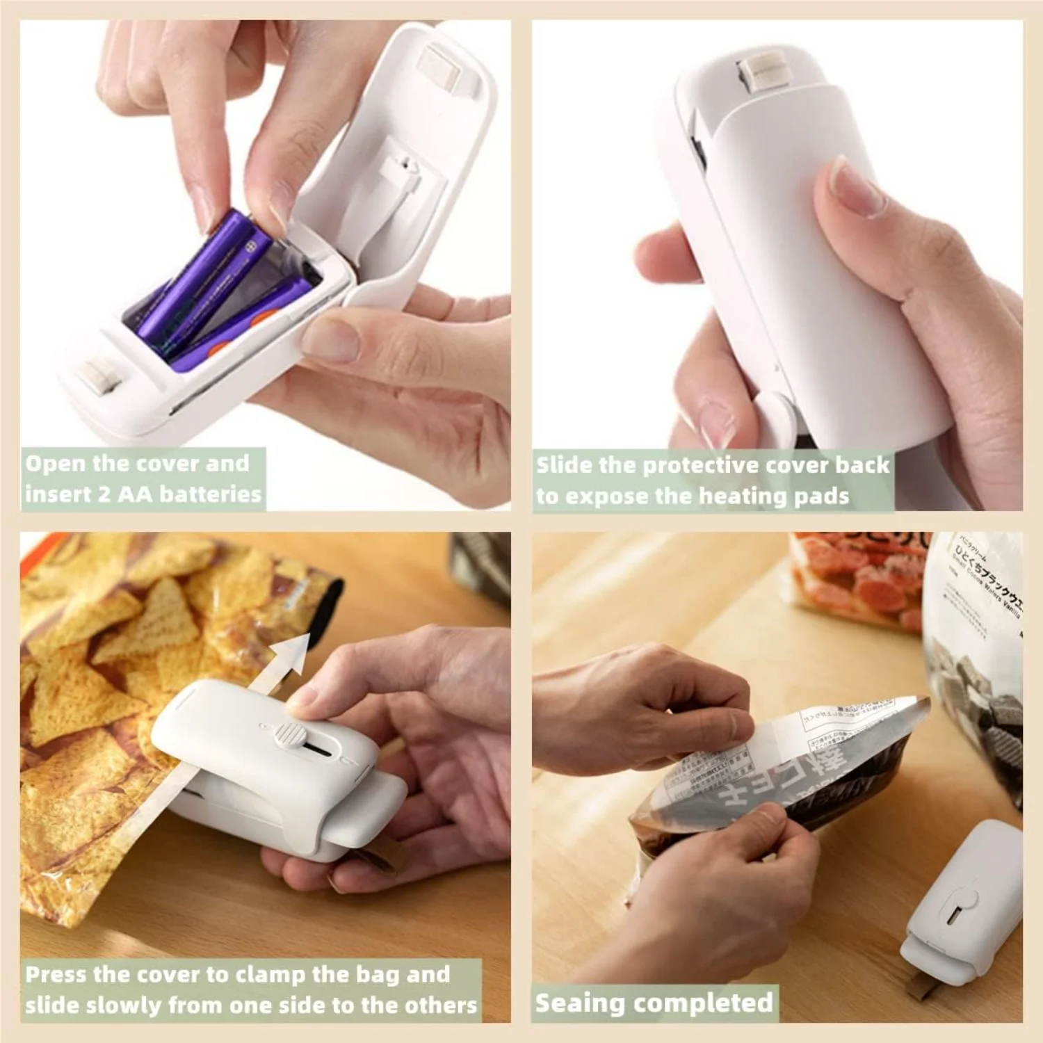 Mini Bag Sealer |   Bag Heat Vacuum Sealer | 2 IN 1 Heat Sealer and  | Food Protector | Portable Chip Bag sealer Machine for Sna