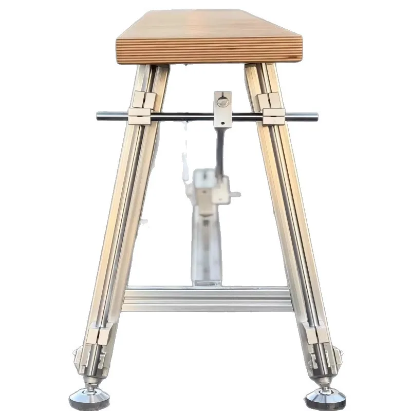 

Aluminum profile bench black household dining table bench walnut log stool