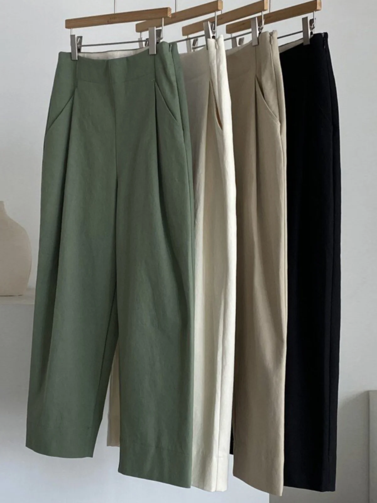 Korean Style High Waist Loose Casual Pants Women\'s Versatile Nine Point Pants Spring New Design Slimming Effect Age Reduction