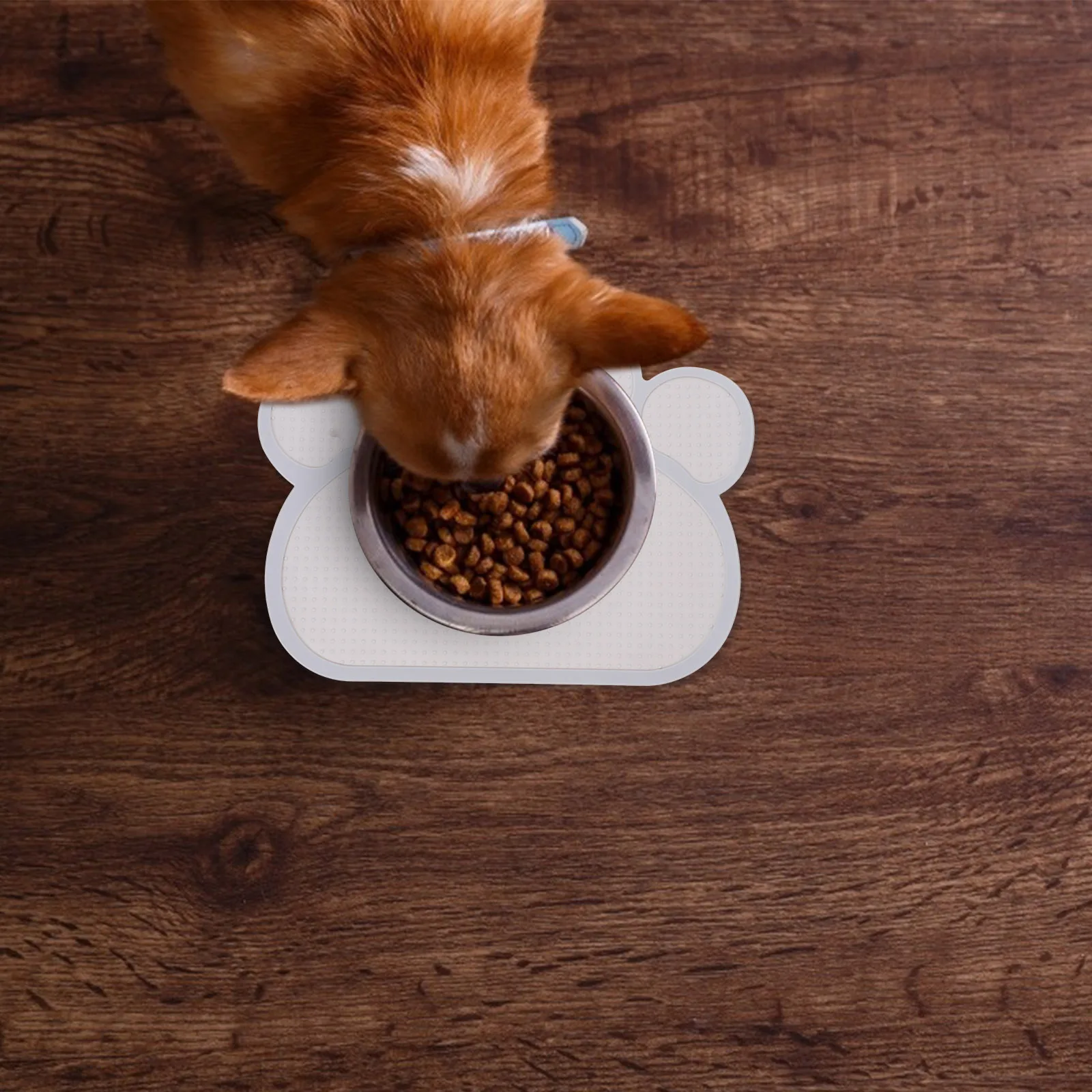 

Silicone Pet Food Mat Non-Skid Thick Reusable Cat Bowl Mat Water Resistant Easy Clean Feeding Accessory for Home Use
