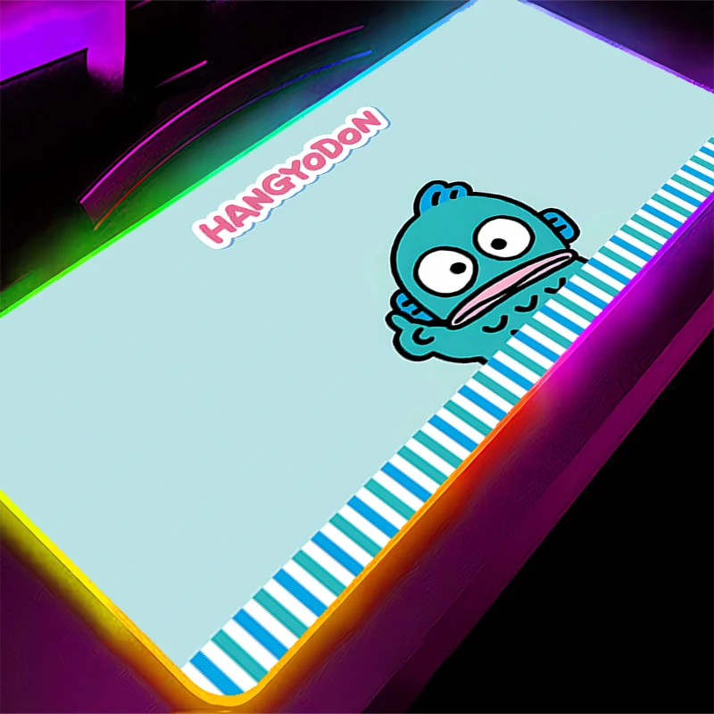 

Computer Mouse Pad LED Hangyodon Gamer Mouse Pads Gaming Mousepad Lock Edge Desk Mause Pad RGB Keyboard Mouse Backlight Carpet