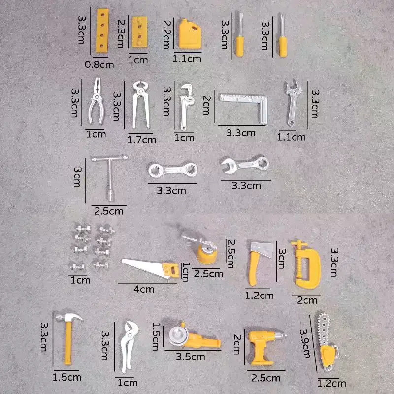 1:12 Scale Miniature Tools Kit 30Pcs Ideal for Custom Dollhouse Workshop Projects